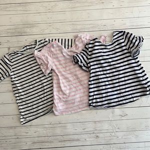 Zara & Old Navy girls striped top set
